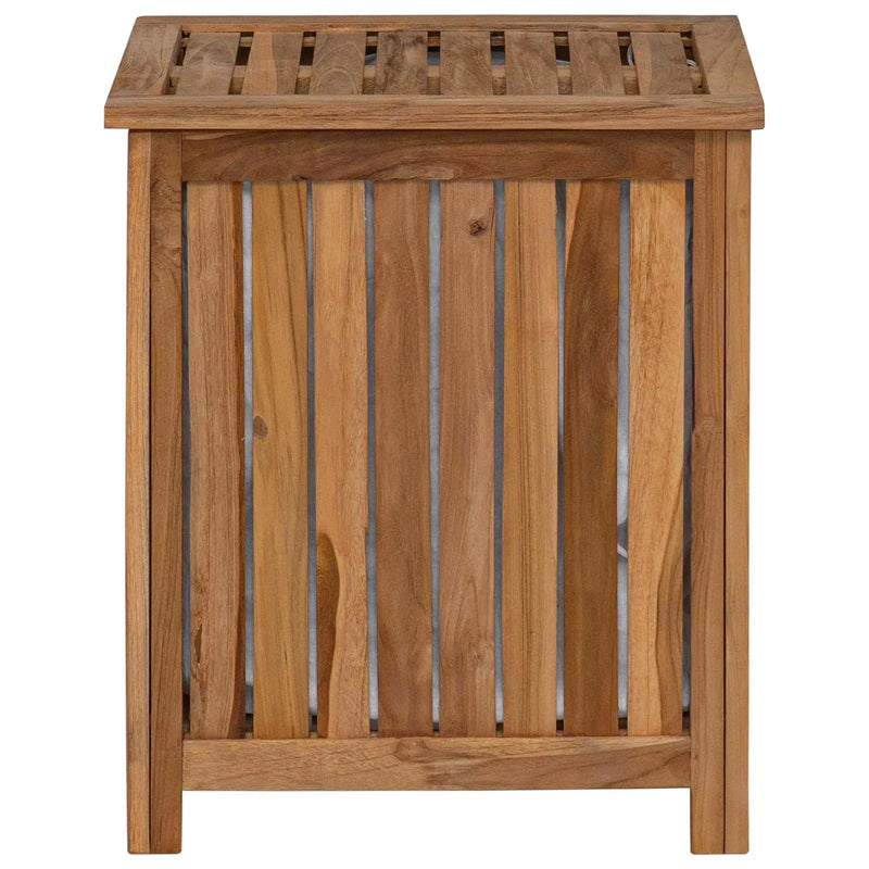Laundry Basket Natural Solid Teak Wood