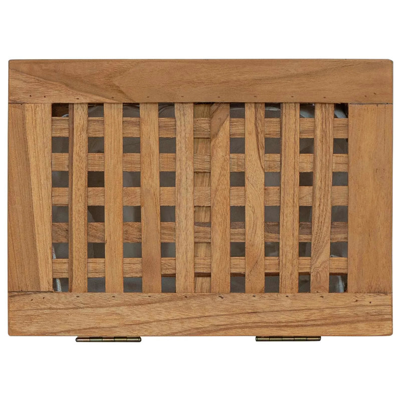 Laundry Basket Natural 35 x 25 x 60 cm Solid Teak Wood
