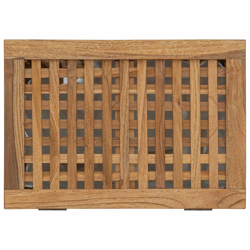 Laundry Basket Natural Solid Teak Wood