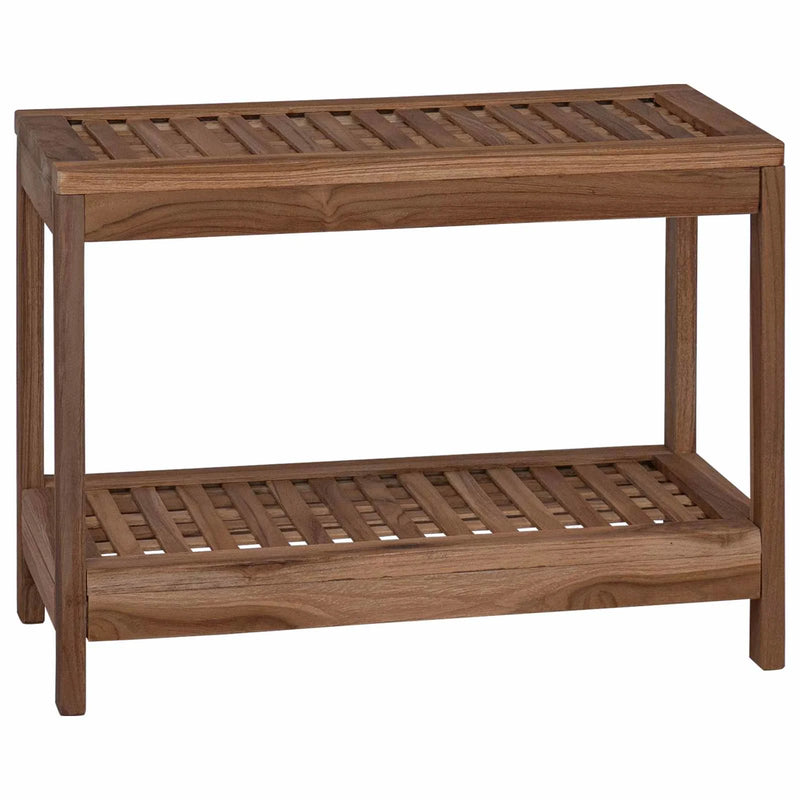 Bathroom Side Table Natural 60 x 30 x 45 cm Solid Teak Wood