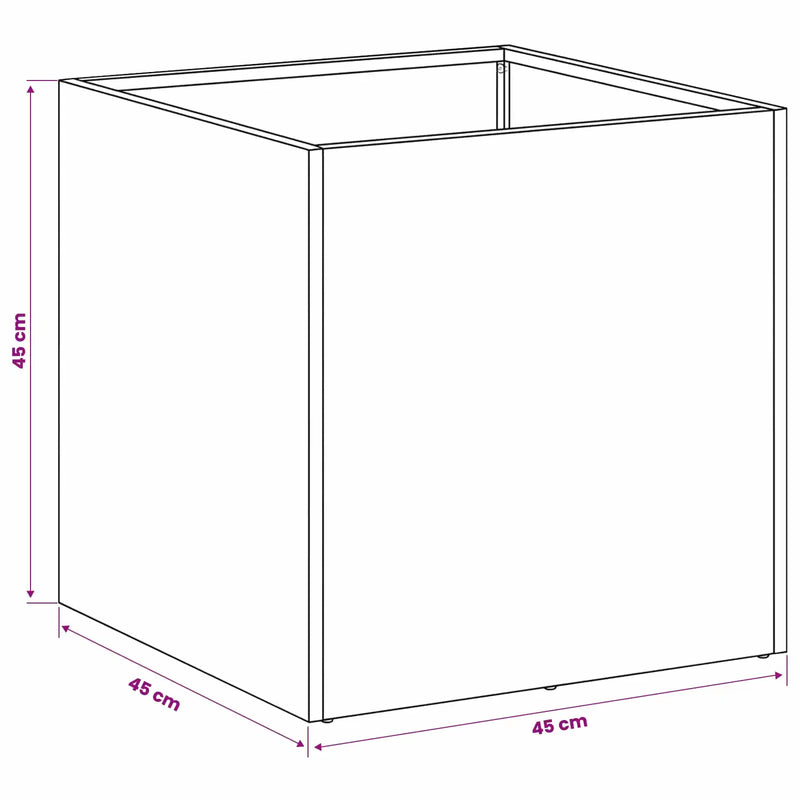 Garden Planter 2 pcs Black 45 x 45 x 45 cm Cold-rolled Steel