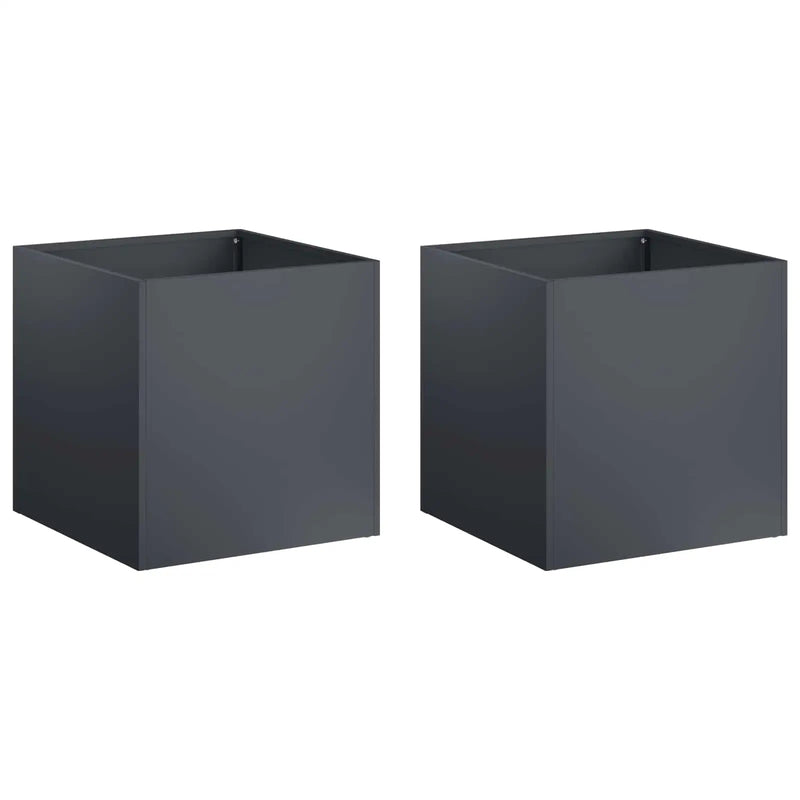 Garden Planter 2 pcs Anthracite 45 x 45 x 45 cm