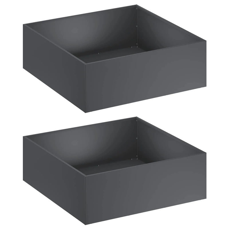 Garden Planter 2 pcs Anthracite 40 x 40 x 20 cm