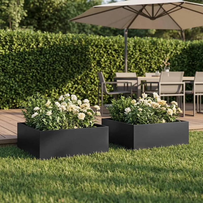 Garden Planter 2 pcs Black 60 x 60 x 20 cm Cold-rolled Steel