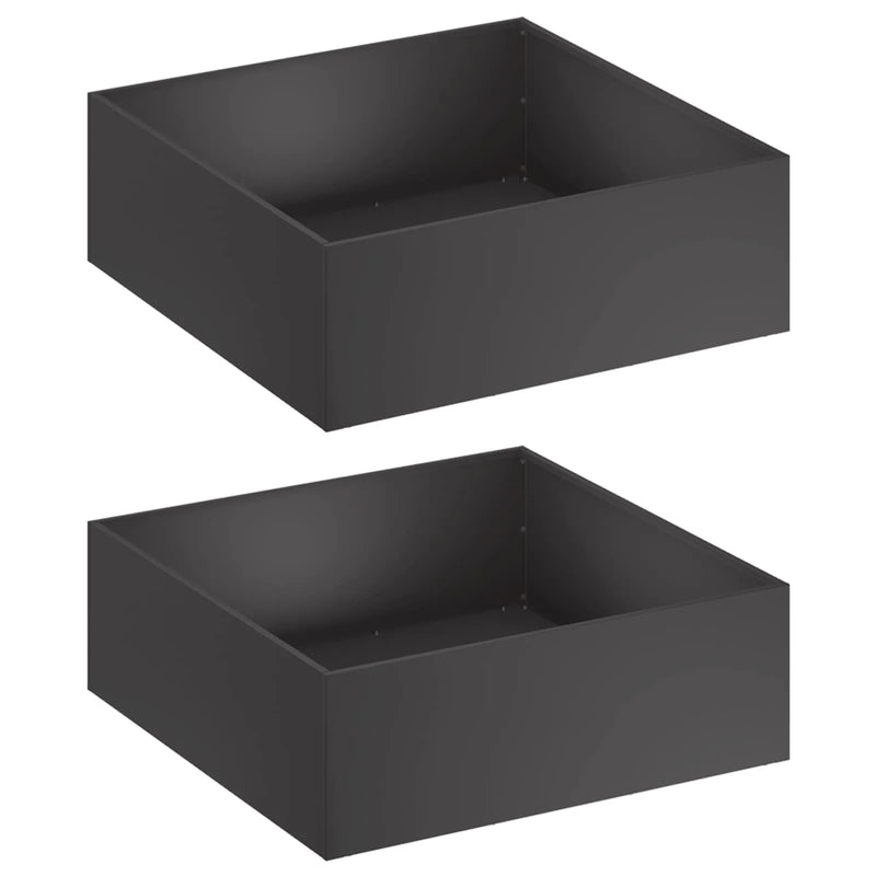 Garden Planter 2 pcs Black 60 x 60 x 20 cm Cold-rolled Steel