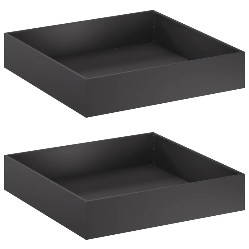 Garden Planter 2 pcs Black 80 x 80 x 20 cm Cold-rolled Steel