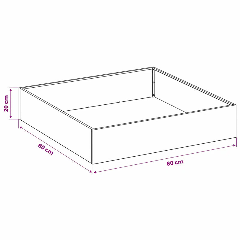 Garden Planter 2 pcs Black 80 x 80 x 20 cm Cold-rolled Steel