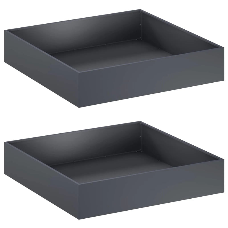 Garden Planter 2 pcs Anthracite 80 x 80 x 20 cm