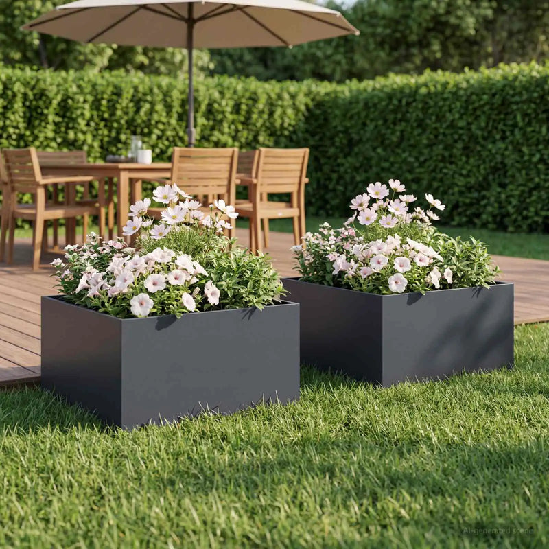 Garden Planter 2 pcs Anthracite 40 x 40 x 30 cm