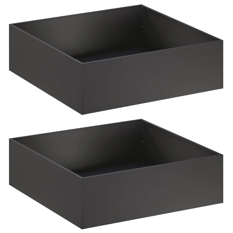 Garden Planter 2 pcs Black 80 x 80 x 30 cm Cold-rolled Steel