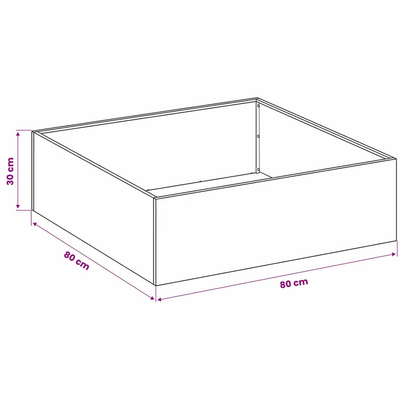 Garden Planter 2 pcs Black 80 x 80 x 30 cm Cold-rolled Steel