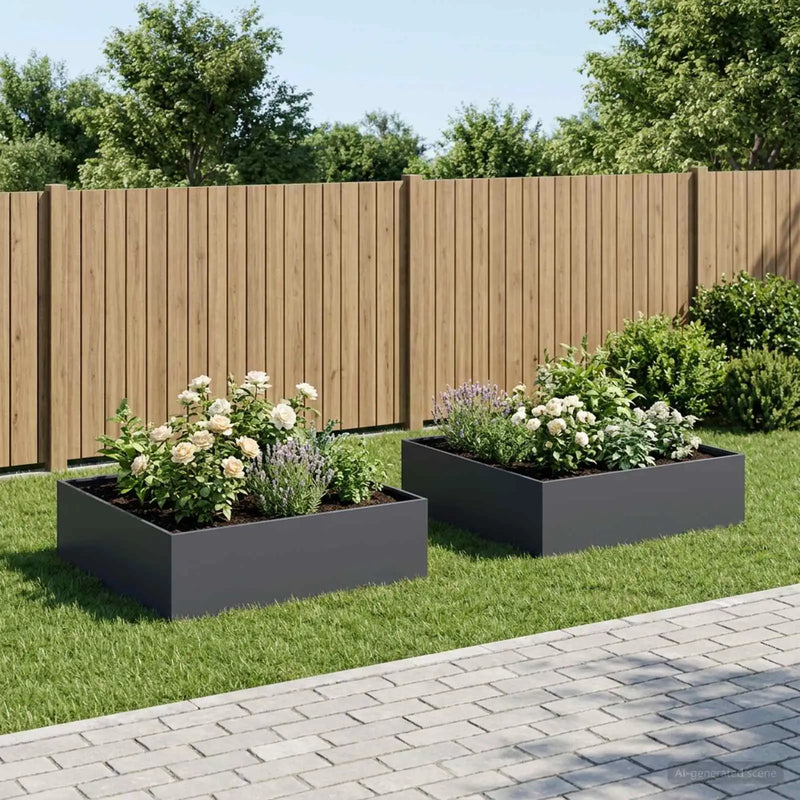 Garden Planter 2 pcs Anthracite 80 x 80 x 30 cm