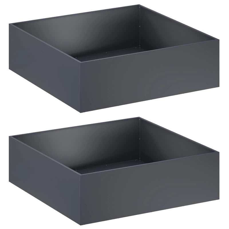 Garden Planter 2 pcs Anthracite 80 x 80 x 30 cm