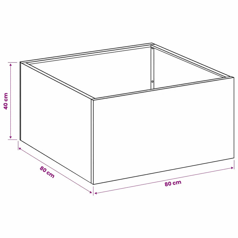 Garden Planter 2 pcs Black 80 x 80 x 40 cm Cold-rolled Steel