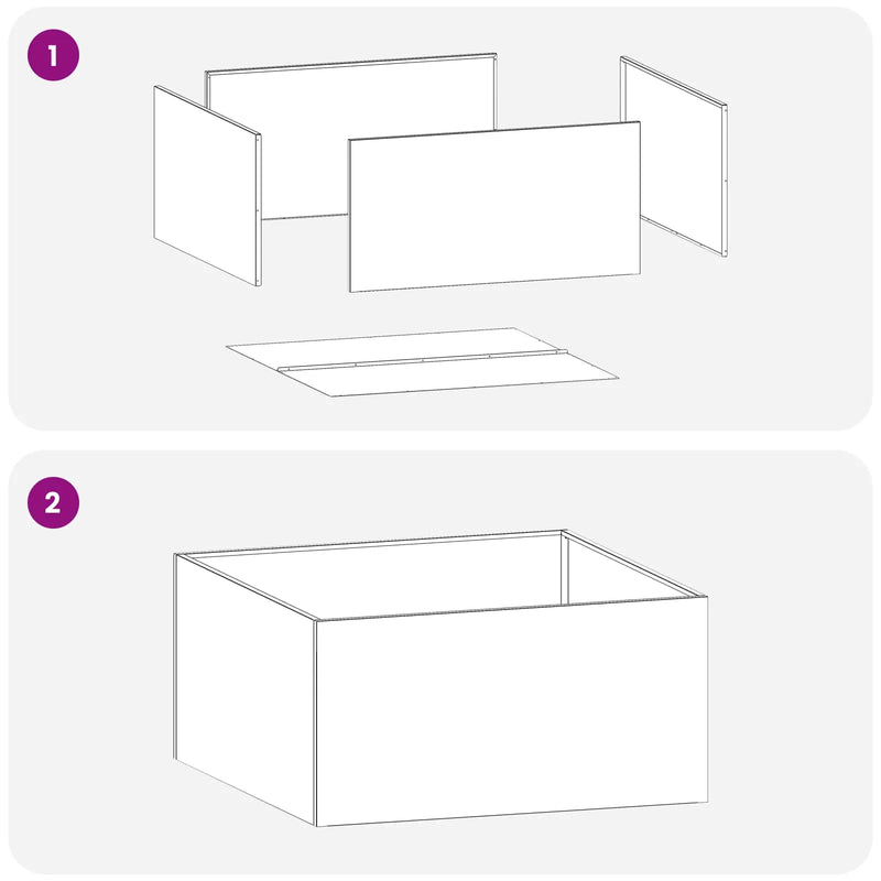 Garden Planter 2 pcs Black 100 x 100 x 40 cm Cold-rolled Steel