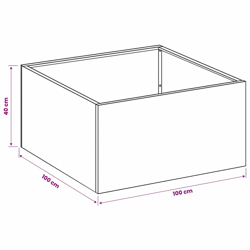 Garden Planter 2 pcs Anthracite 100 x 100 x 40 cm