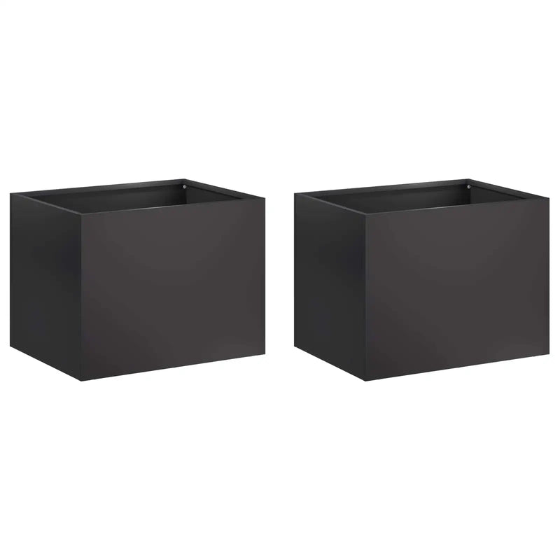 Garden Planter 2 pcs Black 40 x 30 x 30 cm Cold-rolled Steel