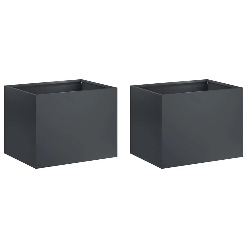 Garden Planter 2 pcs Anthracite 40 x 30 x 30 cm