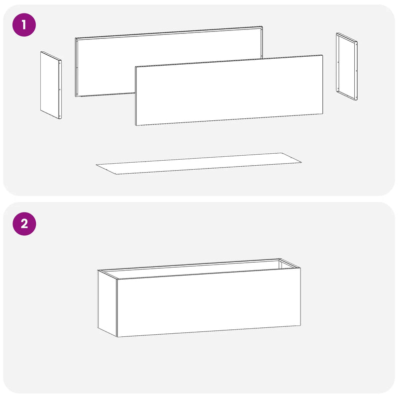 Garden Planter 2 pcs Black 80 x 30 x 30 cm Cold-rolled Steel