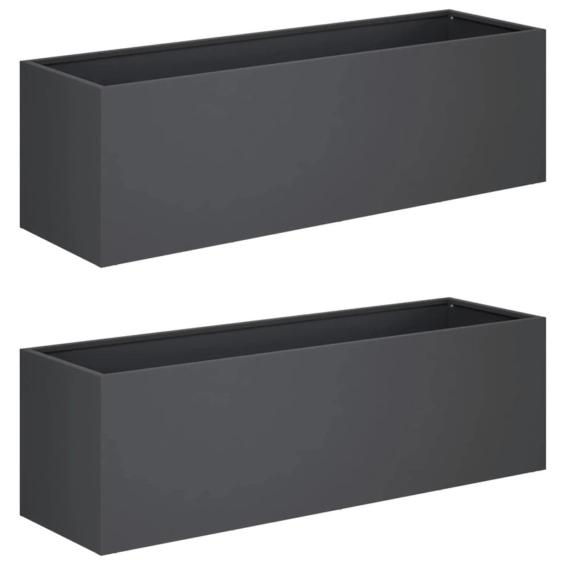 Garden Planter 2 pcs Anthracite 80 x 30 x 30 cm