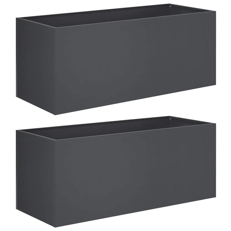 Garden Planter 2 pcs Anthracite 100 x 40 x 40 cm
