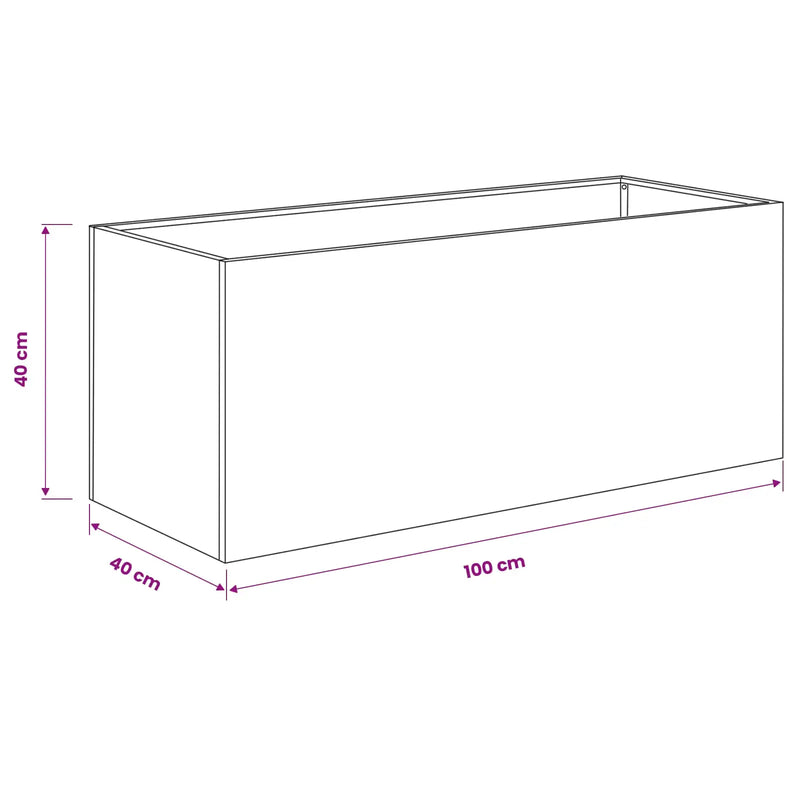 Garden Planter 2 pcs Anthracite 100 x 40 x 40 cm