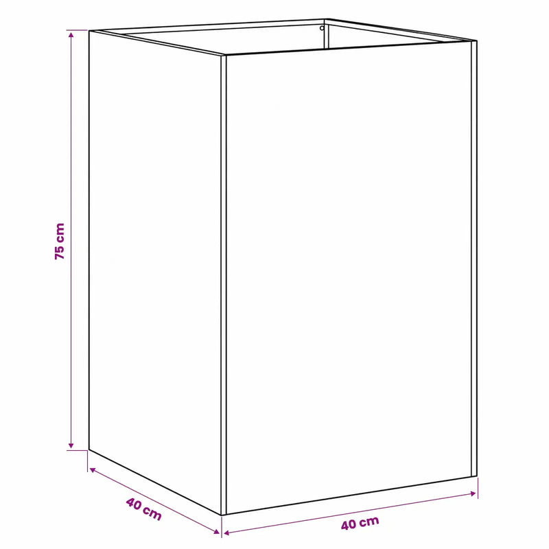 Garden Planter 2 pcs Black 40 x 40 x 75 cm Cold-rolled Steel