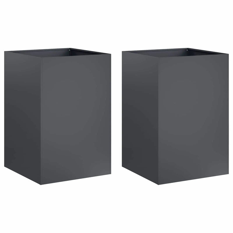 Garden Planter 2 pcs Anthracite 40 x 40 x 75 cm