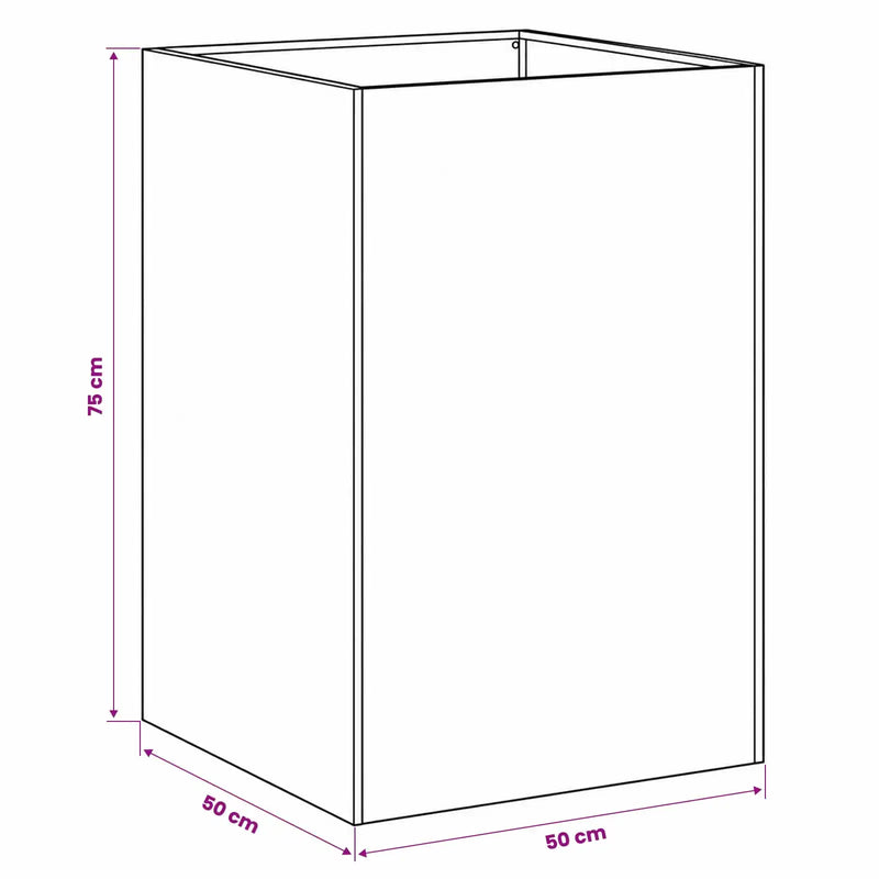 Garden Planter 2 pcs Black 50 x 50 x 75 cm Cold-rolled Steel
