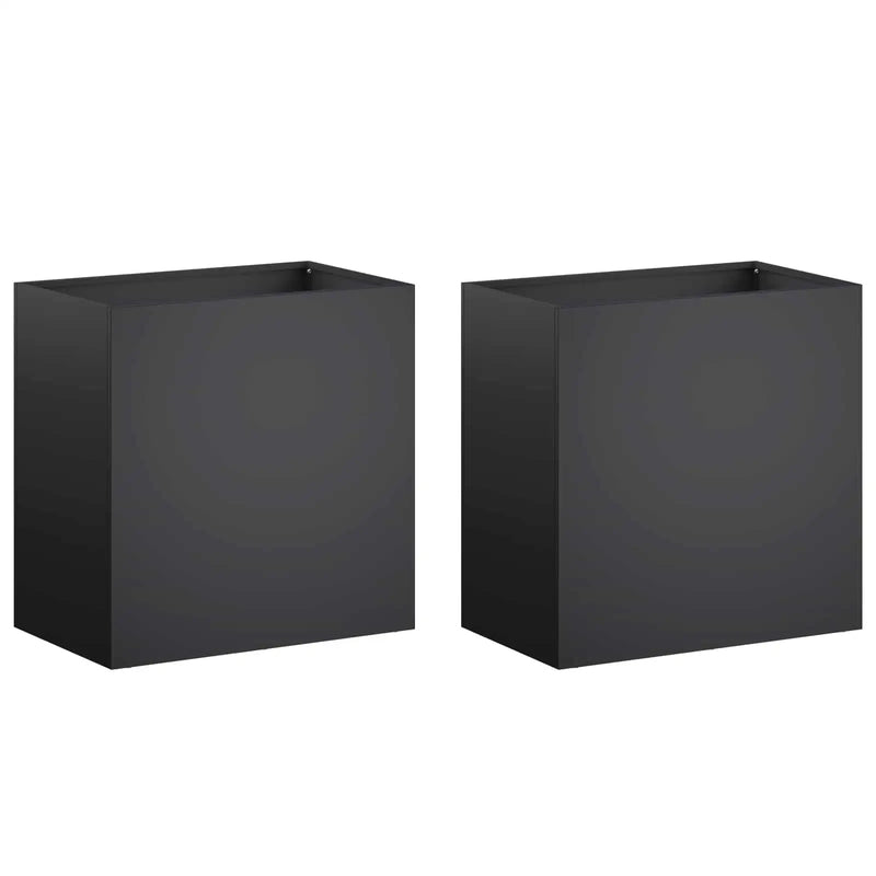 Garden Planter 2 pcs Black 50 x 30 x 40 cm Cold-rolled Steel