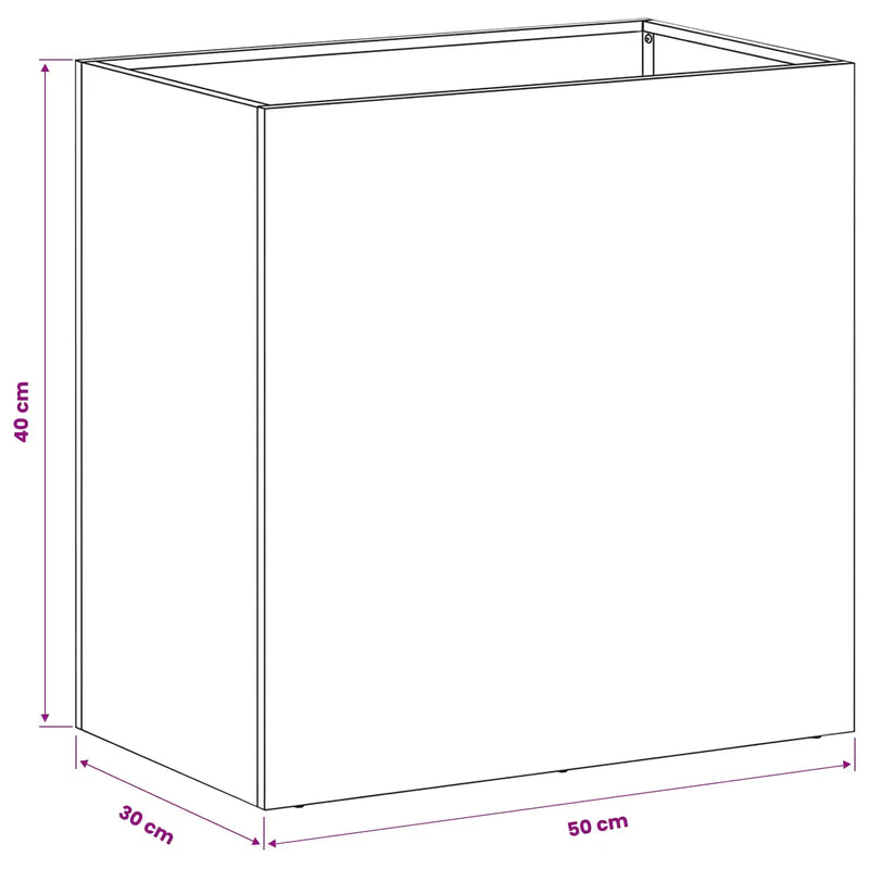 Garden Planter 2 pcs Black 50 x 30 x 40 cm Cold-rolled Steel