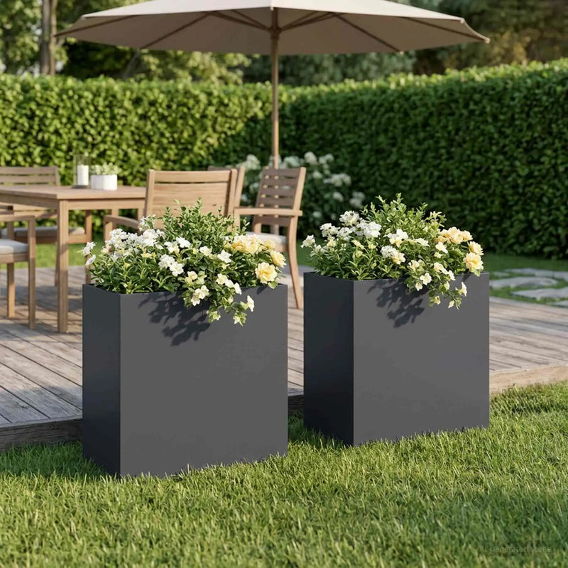 Garden Planter 2 pcs Anthracite 50 x 30 x 40 cm