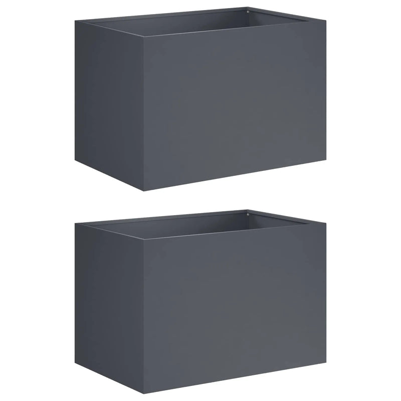 Garden Planter 2 pcs Anthracite 50 x 40 x 40 cm