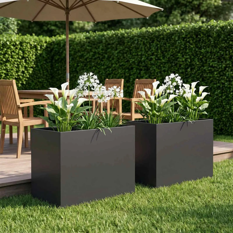 Garden Planter 2 pcs Black 50 x 40 x 50 cm Cold-rolled Steel