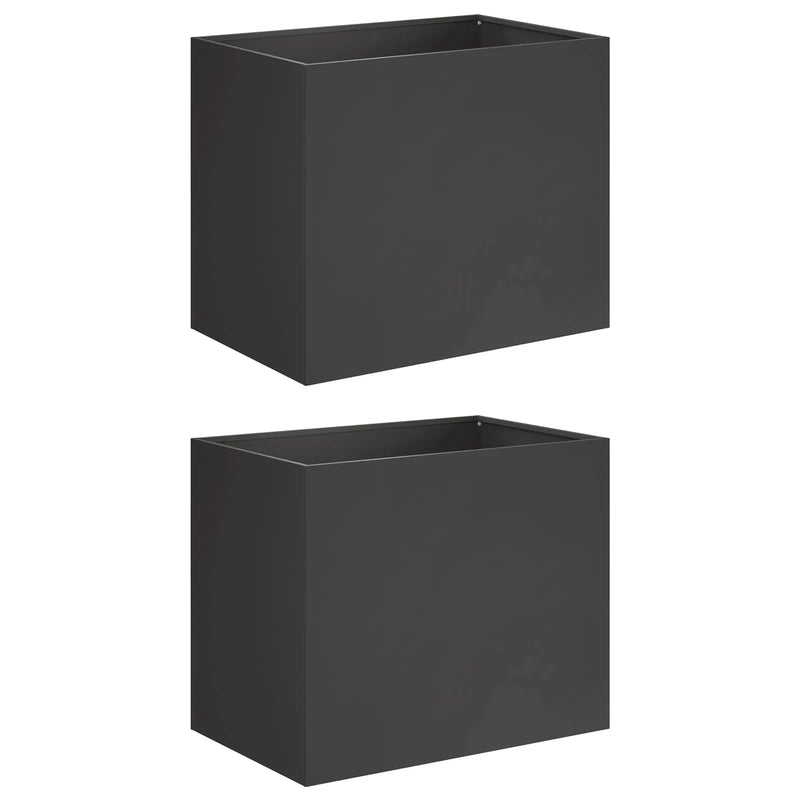 Garden Planter 2 pcs Black 50 x 40 x 50 cm Cold-rolled Steel