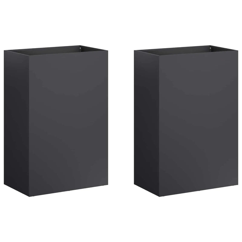 Garden Planter 2 pcs Black 50 x 40 x 75 cm Cold-rolled Steel