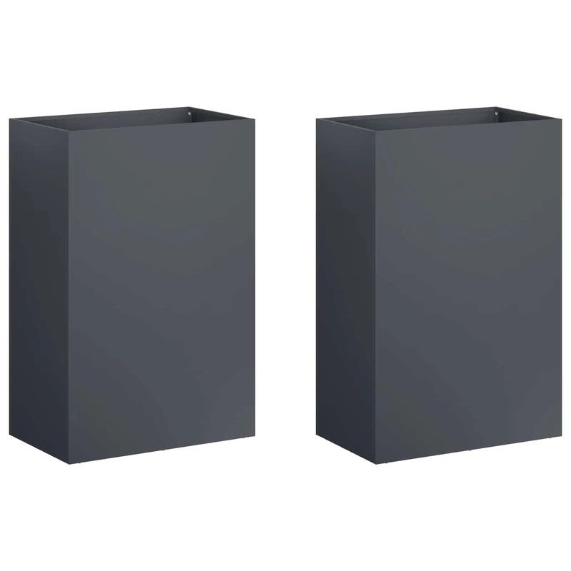 Garden Planter 2 pcs Anthracite 50 x 40 x 75 cm