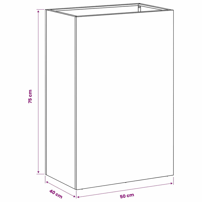 Garden Planter 2 pcs Anthracite 50 x 40 x 75 cm