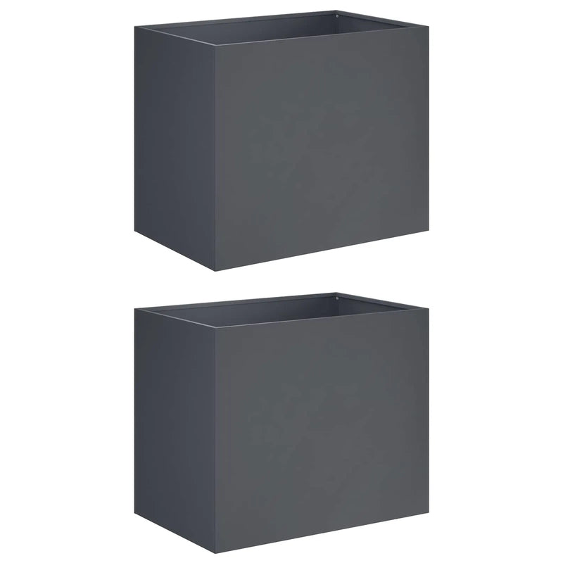 Garden Planter 2 pcs Anthracite 60 x 40 x 50 cm