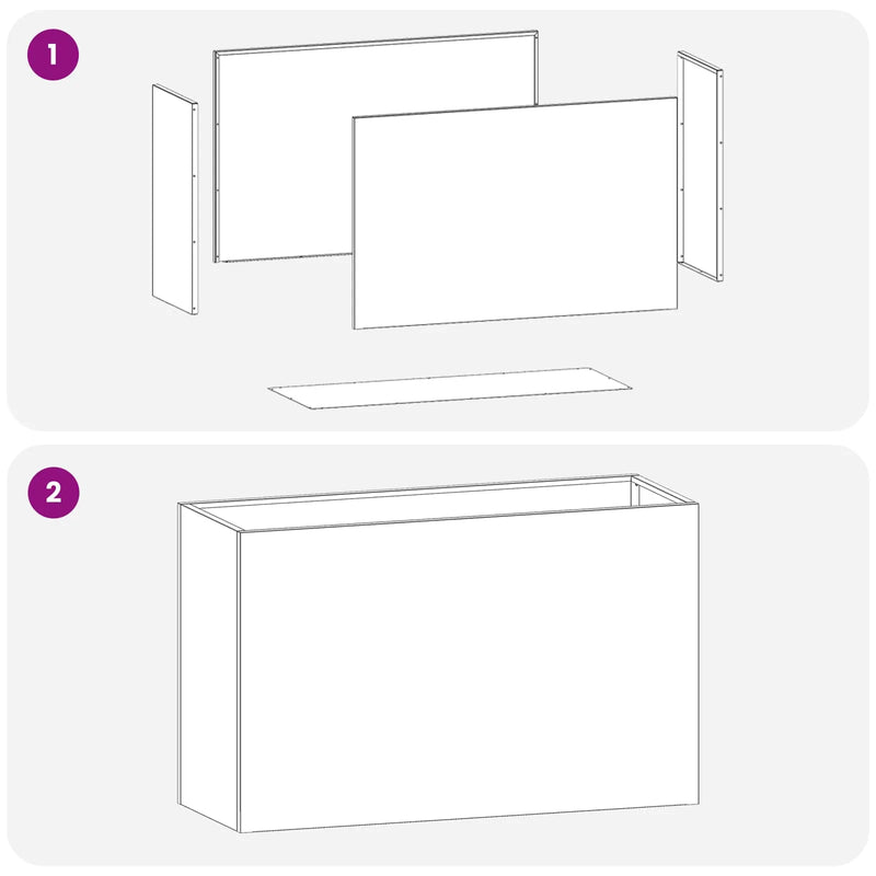 Garden Planter 2 pcs Black 80 x 40 x 50 cm Cold-rolled Steel