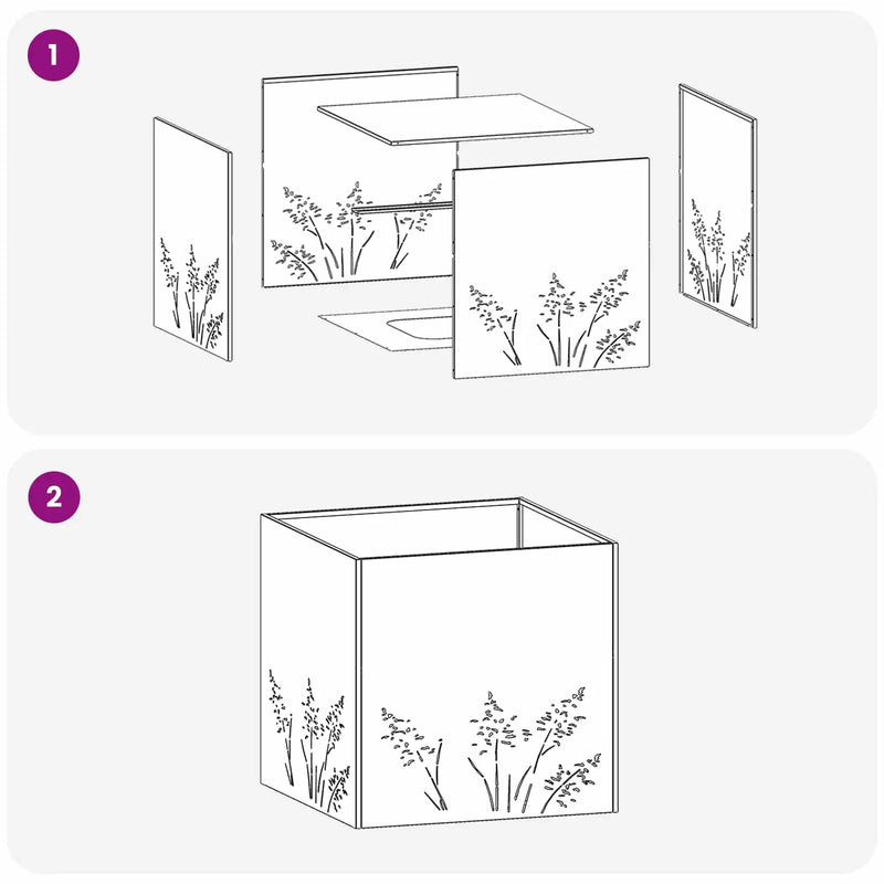 Garden Planter 2 pcs Anthracite 50 x 50 x 49 cm