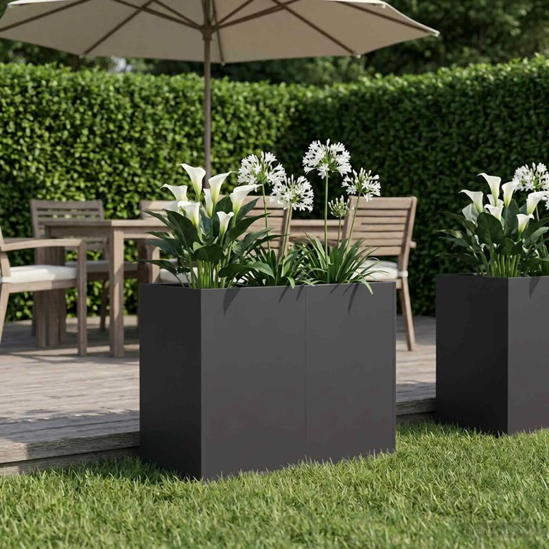 Garden Planter Black 80 x 40 x 60 cm Cold-rolled Steel
