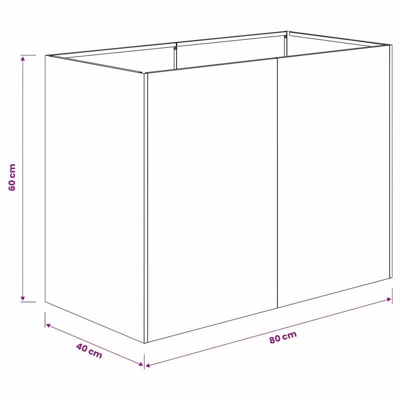 Garden Planter Black 80 x 40 x 60 cm Cold-rolled Steel
