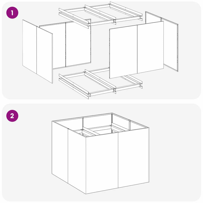 Garden Planter Black 80 x 80 x 60 cm Cold-rolled Steel
