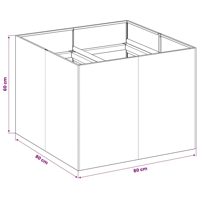 Garden Planter Anthracite 80 x 80 x 60 cm Cold-rolled Steel