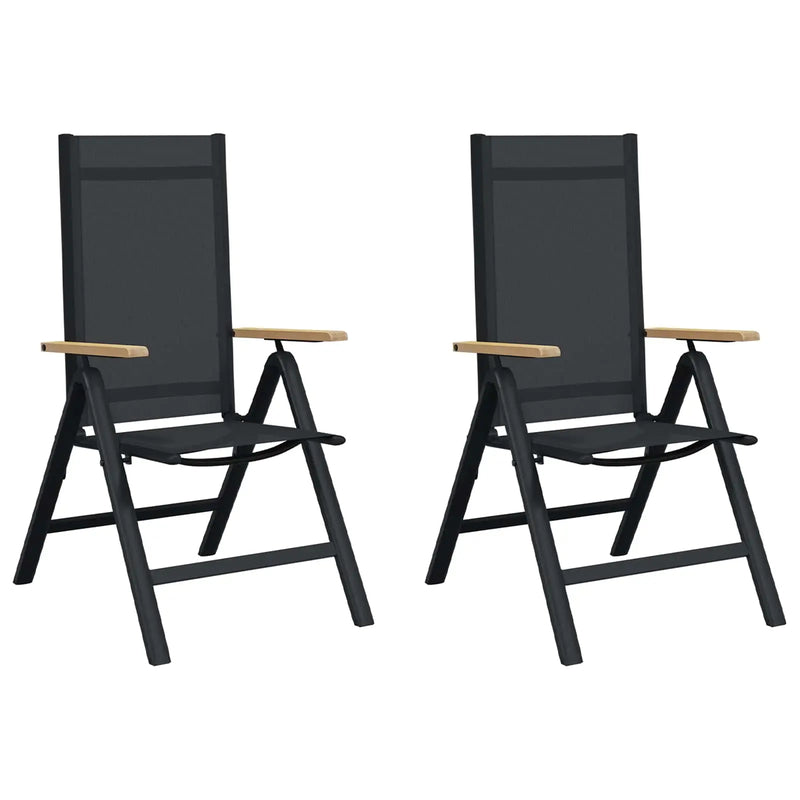 Reclining Garden Chairs 2 pcs Black 58 x 73 x 111.5 cm