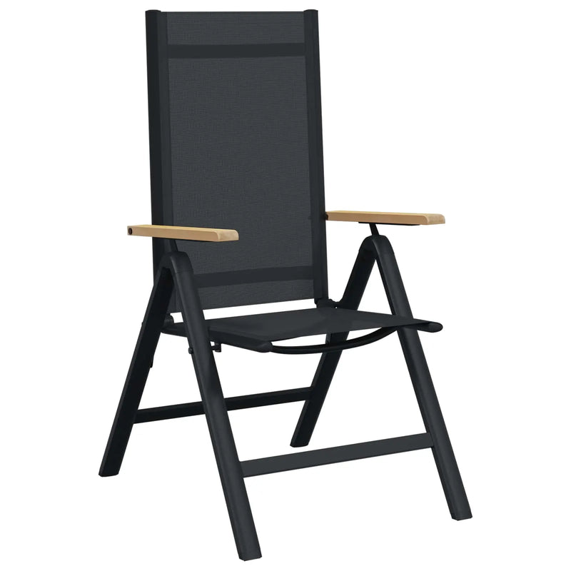 Reclining Garden Chairs 2 pcs Black 58 x 73 x 111.5 cm