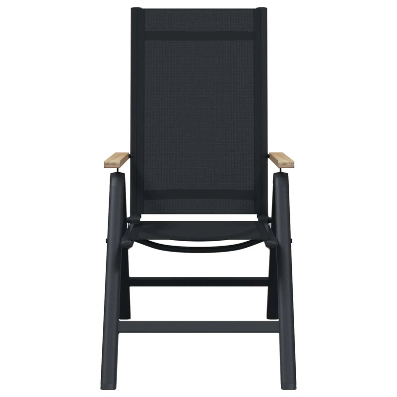 Reclining Garden Chairs 2 pcs Black 58 x 73 x 111.5 cm