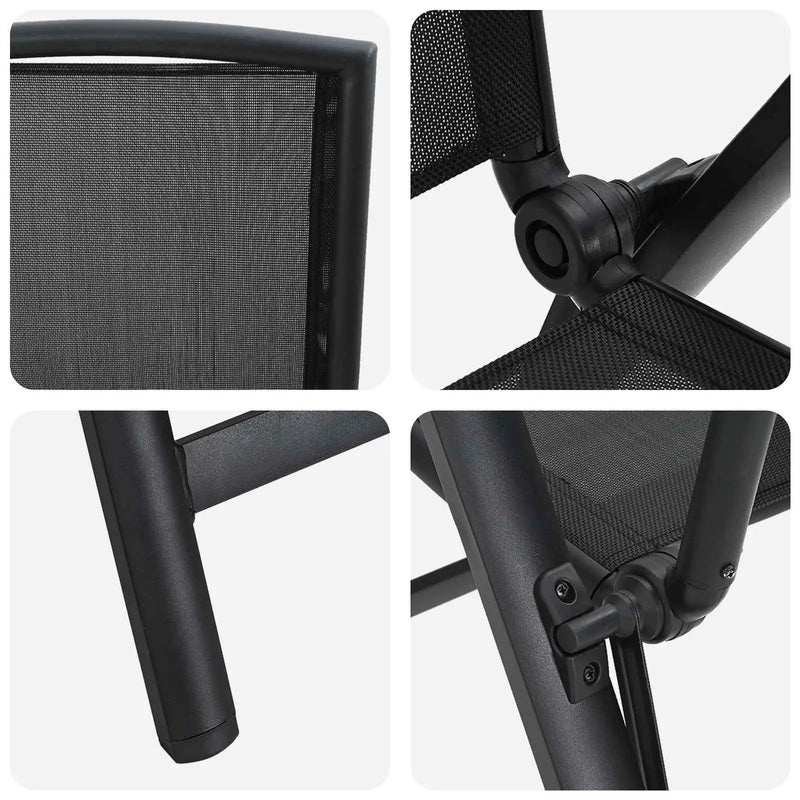 Reclining Garden Chairs 2 pcs Black 58 x 71 x 112 cm Textilene