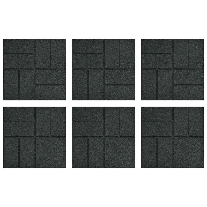 Stepping Stone 6 pcs Black 40.5 x 40.5 x 2 cm Rubber